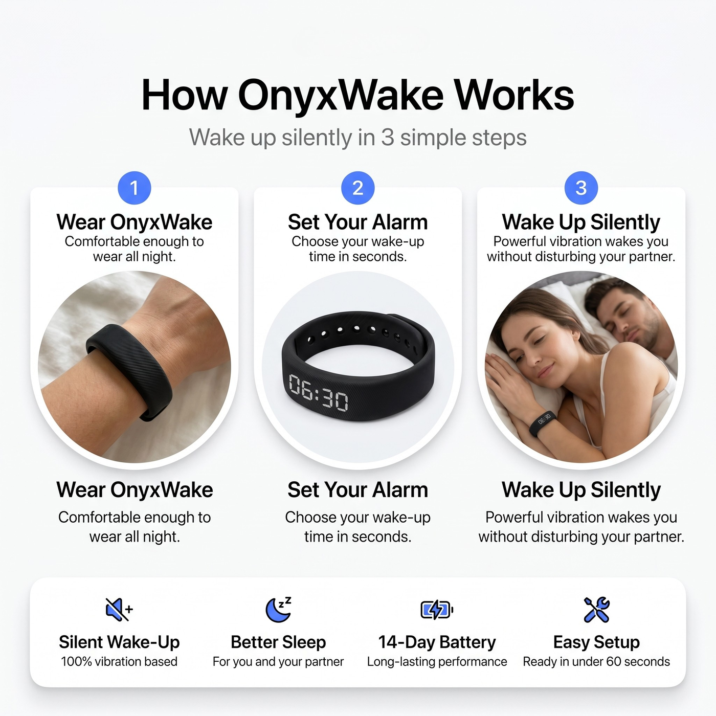 Alarma de Pulsera Silenciosa OnyxWake