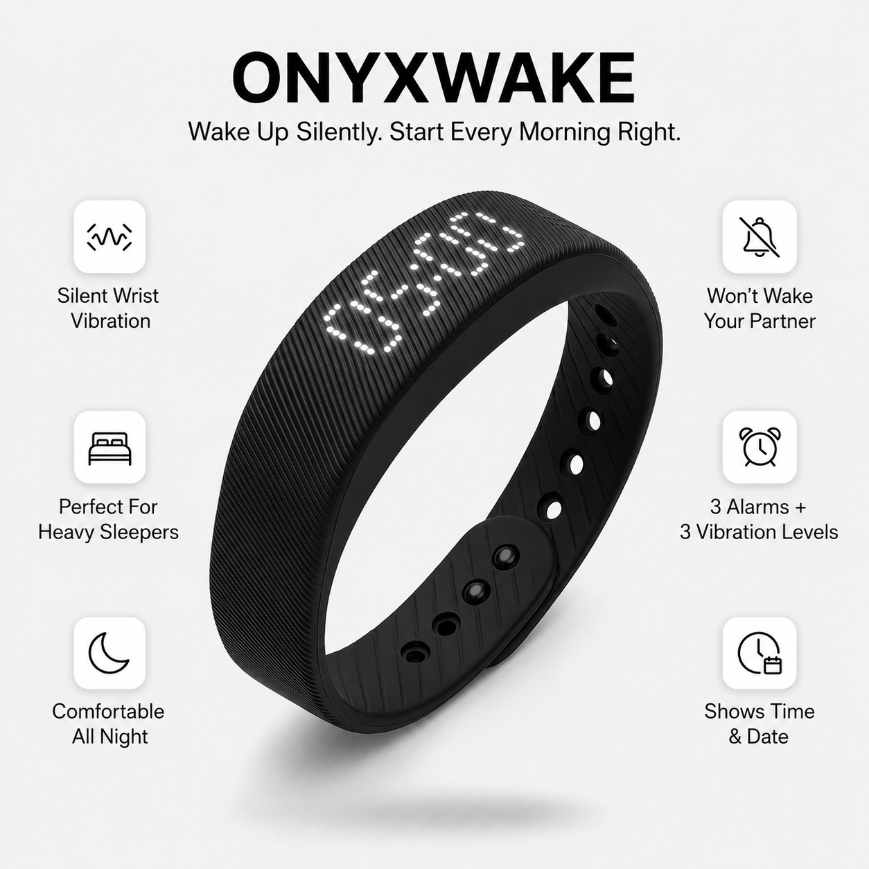 OnyxWake Silent Wrist Alarm